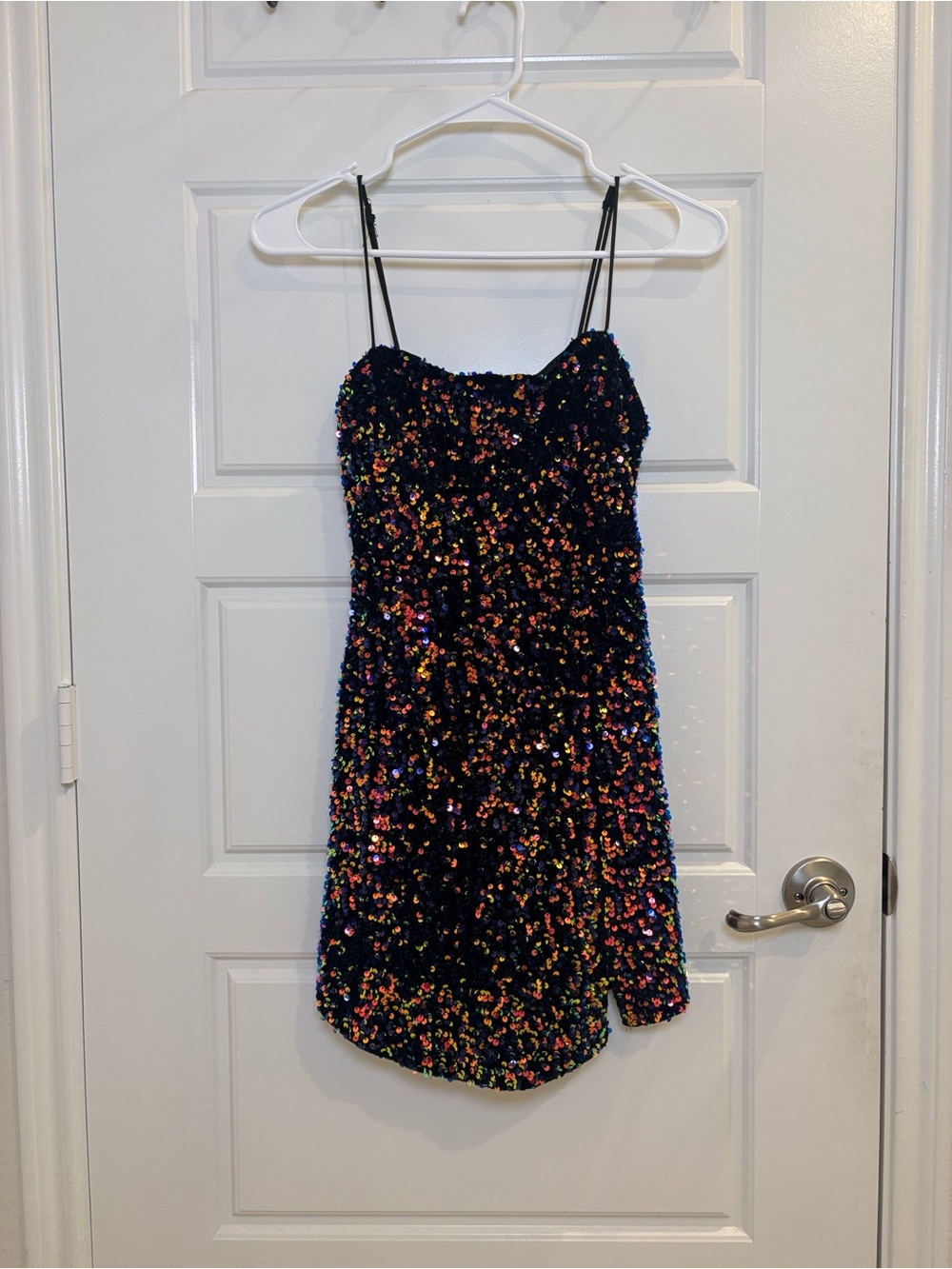 Hello Molly Multicolor Sequin Mini Dress Black Size XS US 2